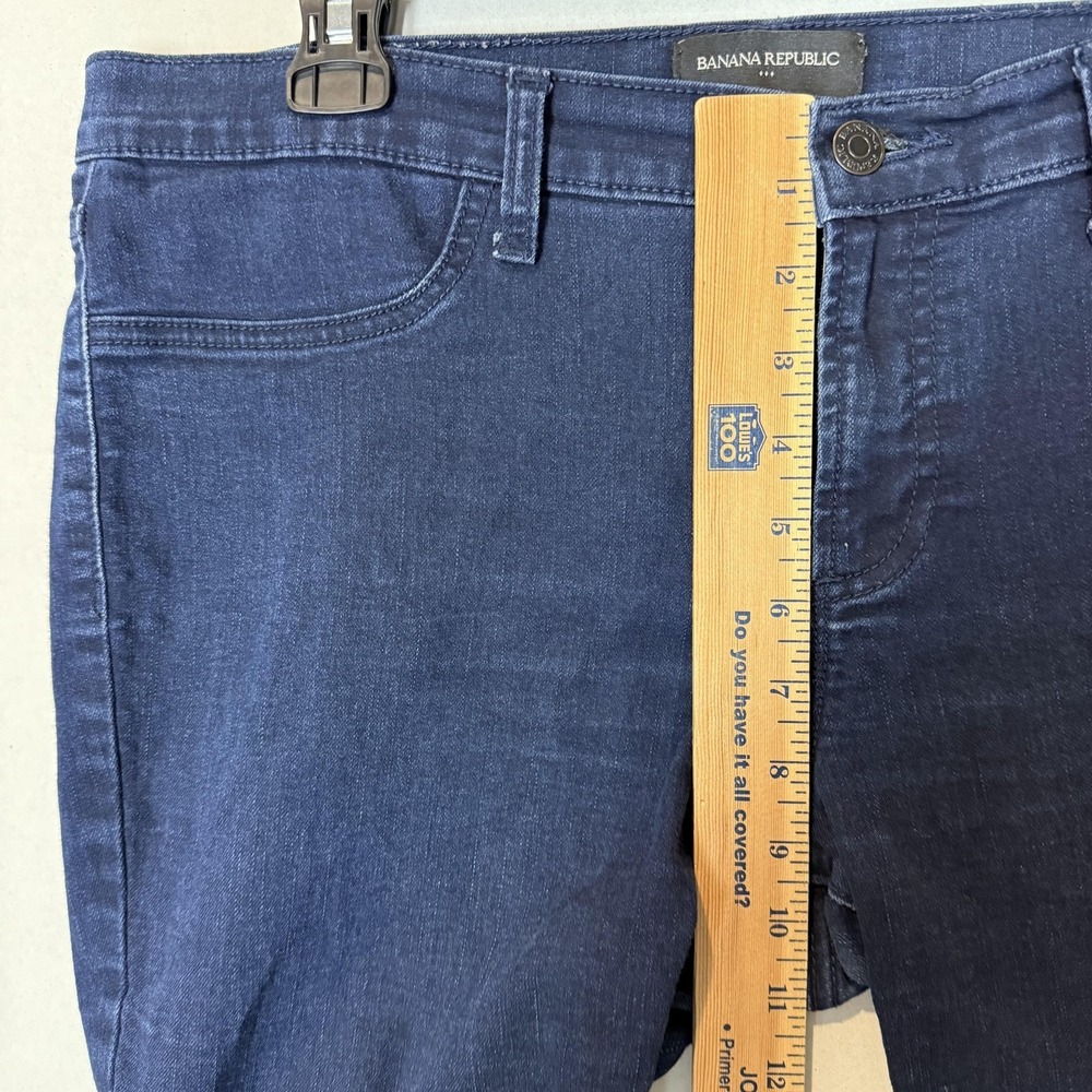 Banana Republic Jeans Womens 14 Blue Skinny Mid Rise Stretch Dark Wash Denim - Picture 16 of 16